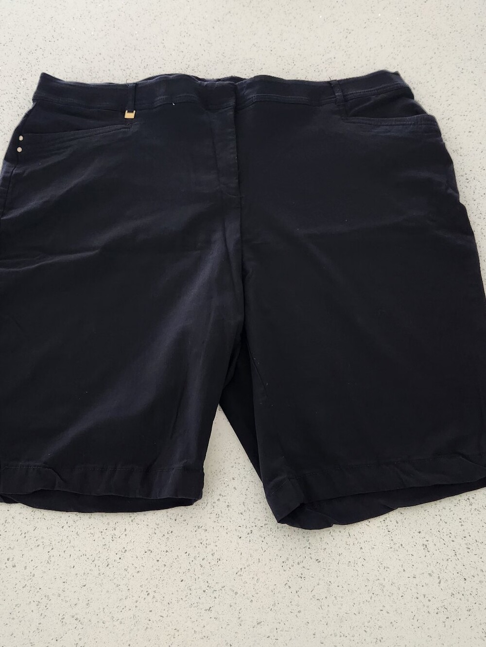 JM Collection Black Women's Bermuda Shorts Stretch Plus Size 26